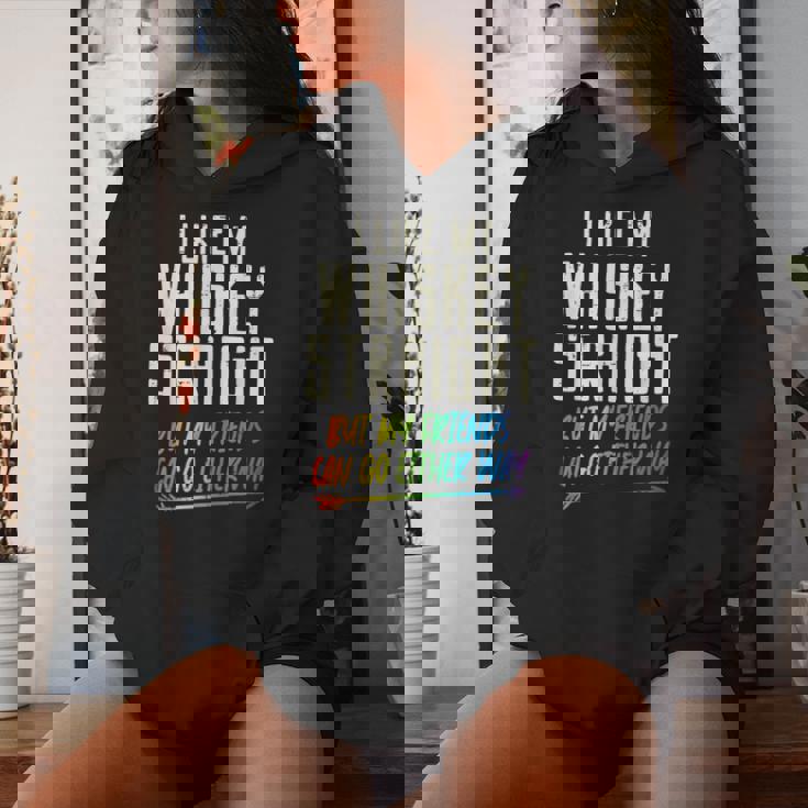 Like My Whiskeytraight Friends Lgbtq Gay Pride Proud Ally レディースパーカー 彼女への贈り物