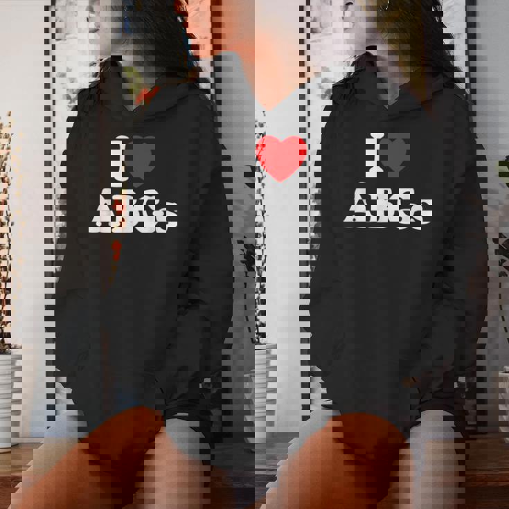 I Love Abgs I Heart Abg おもしろい アジアの赤ちゃん 女の子 恋人 レディースパーカー 彼女への贈り物