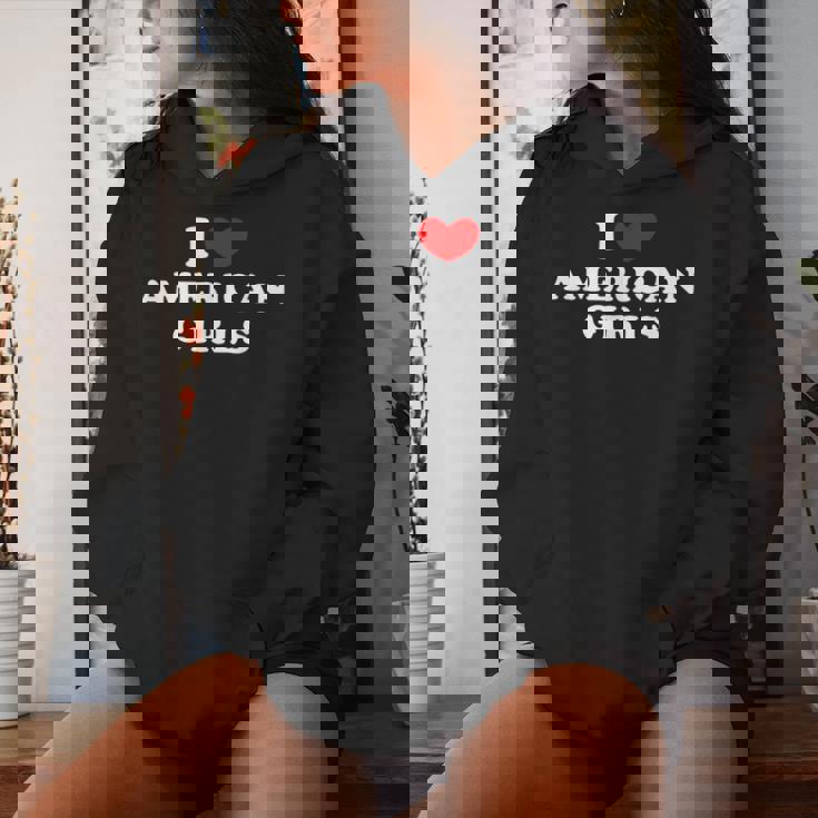 I Love American Girls I Heart American Girls レディースパーカー 彼女への贈り物