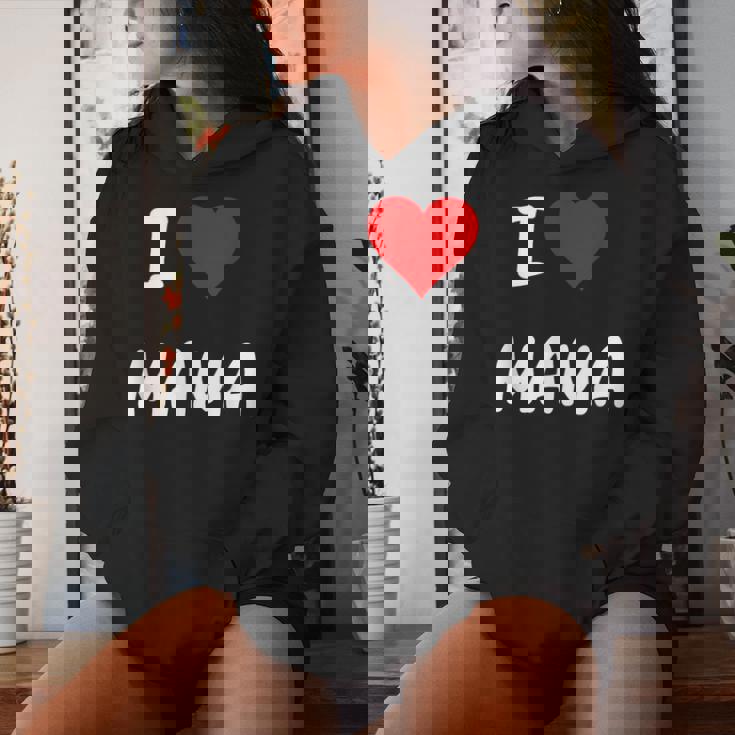 I Love Mama Children Love Heart ベビーチャイルドギフト お母さん レディースパーカー 彼女への贈り物