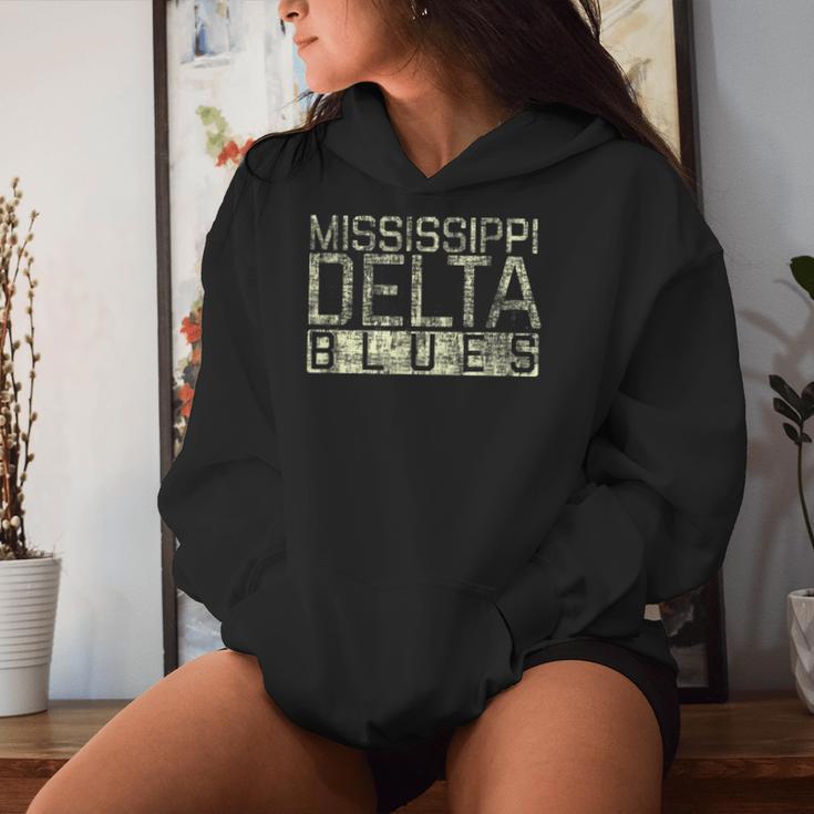 Mississippi Delta Blues Intage Retro Envejecida Sudadera con capucha para mujer Regalos para ella