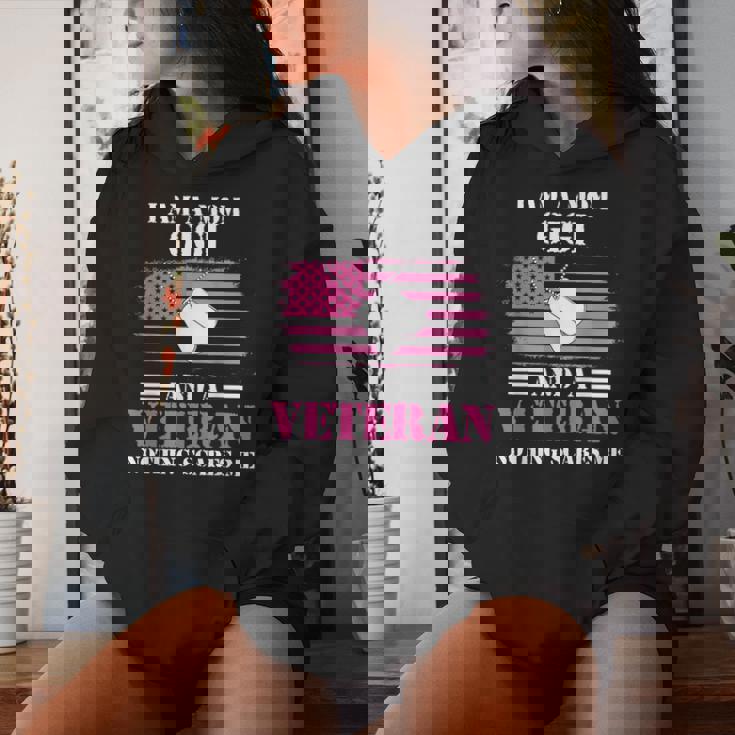 I Am A Mom Gigi And A Veteran Nothing Scares Me Mother's Day Women Hoodie Gifts for Her