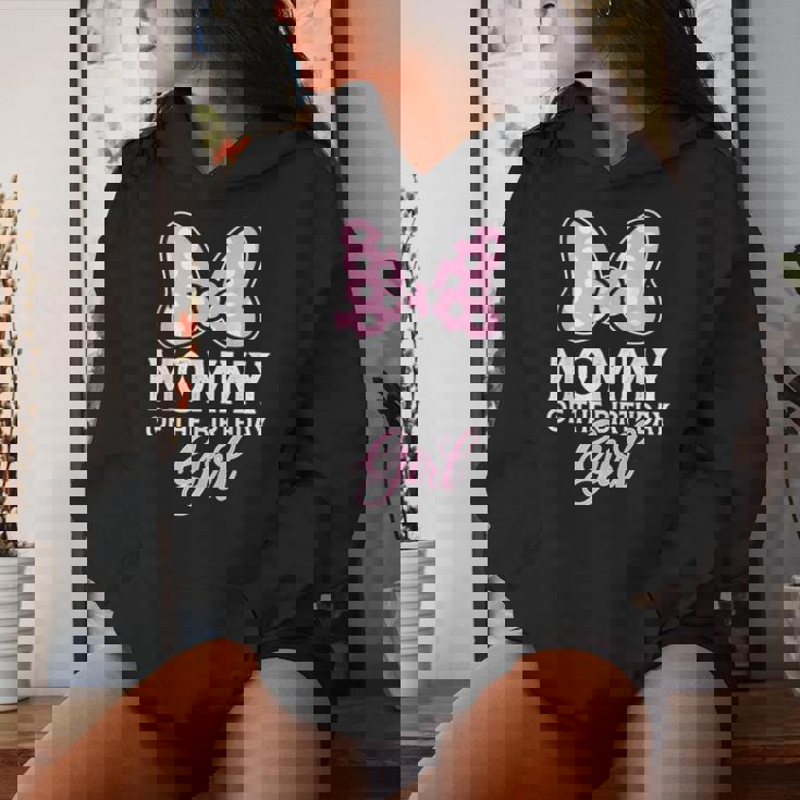 Mommy Of The Birthday Girl Cute Pink Bow Family Matching Women Hoodie Gifts for Her