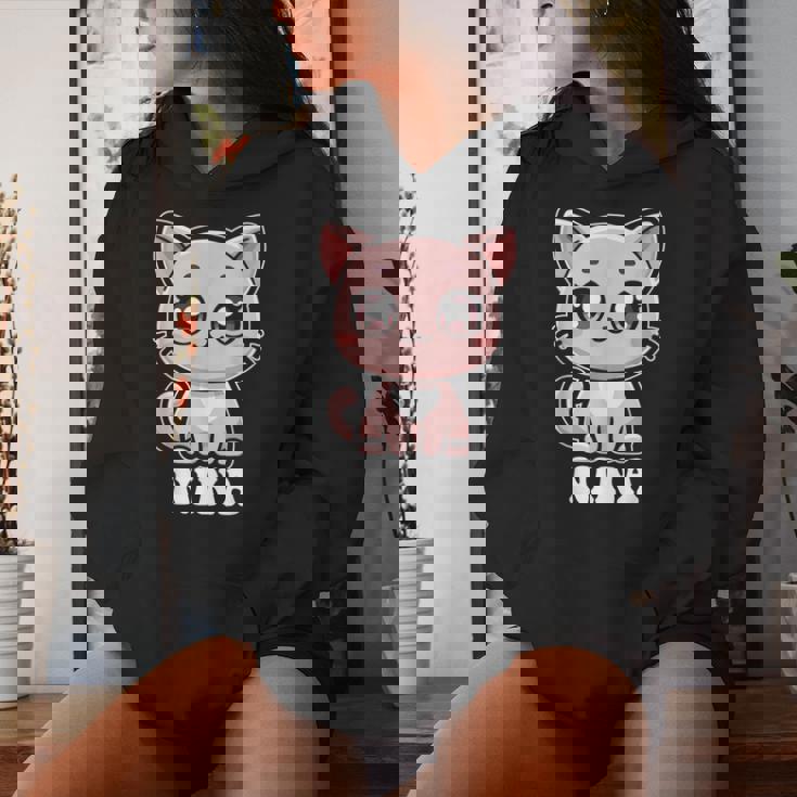 Nina かわいい猫 子猫デザイン 女の子 名前 ニーナ レディースパーカー 彼女への贈り物