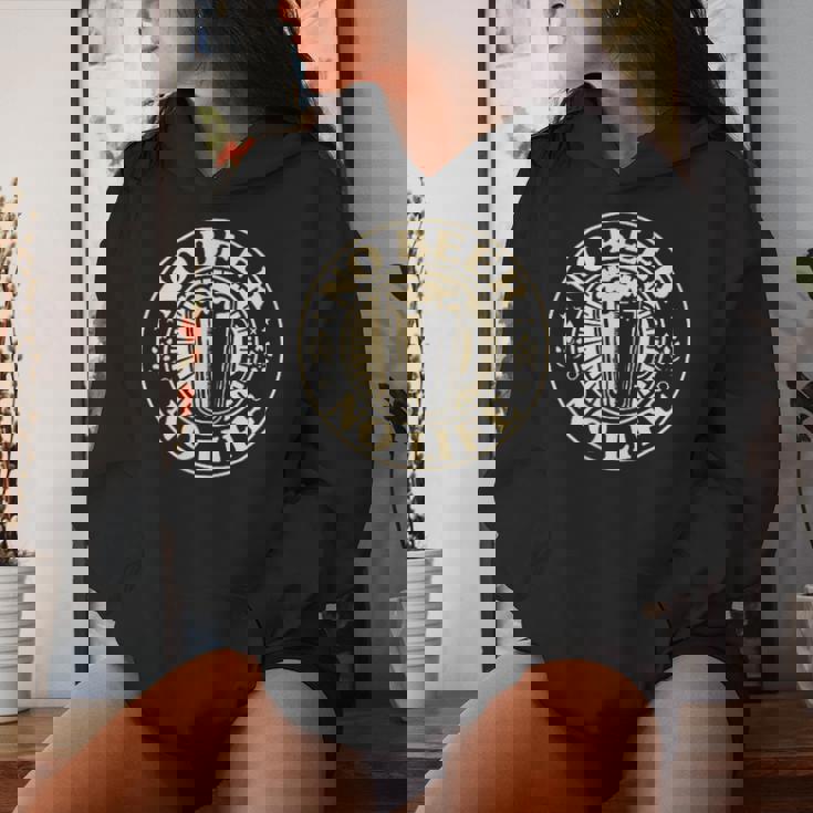 No Beer No Life ヴィンテージ飲酒 ビール愛好家向け 左胸 レディースパーカー 彼女への贈り物