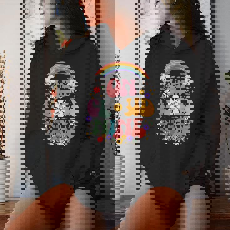 On Cloud Nine Birthday シャツ 9歳の誕生日 女の子 面白い レトロ レディースパーカー 彼女への贈り物