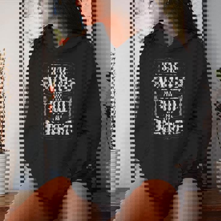 I Pair Wine With Food And Drama ソムリエ レディースパーカー 彼女への贈り物