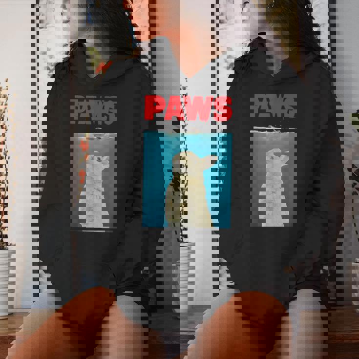 Paws Bunny 面白いパロディ ウサギ好きのギフト レディースパーカー 彼女への贈り物