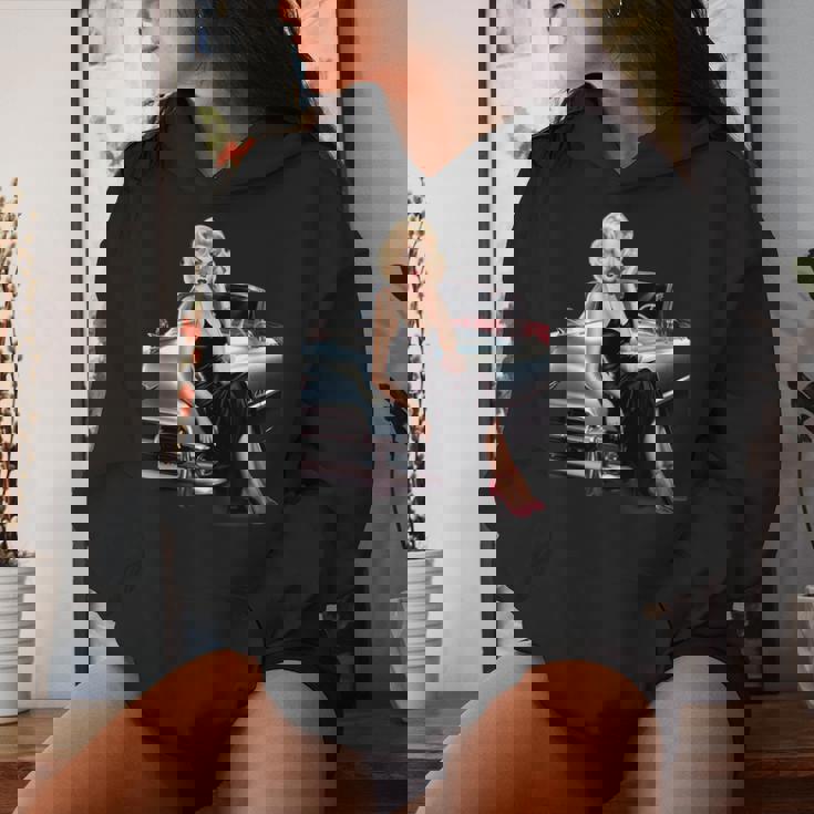 Pinup Girl ビンテージクラシックカー ホットロッド ロカビリー レディースパーカー 彼女への贈り物