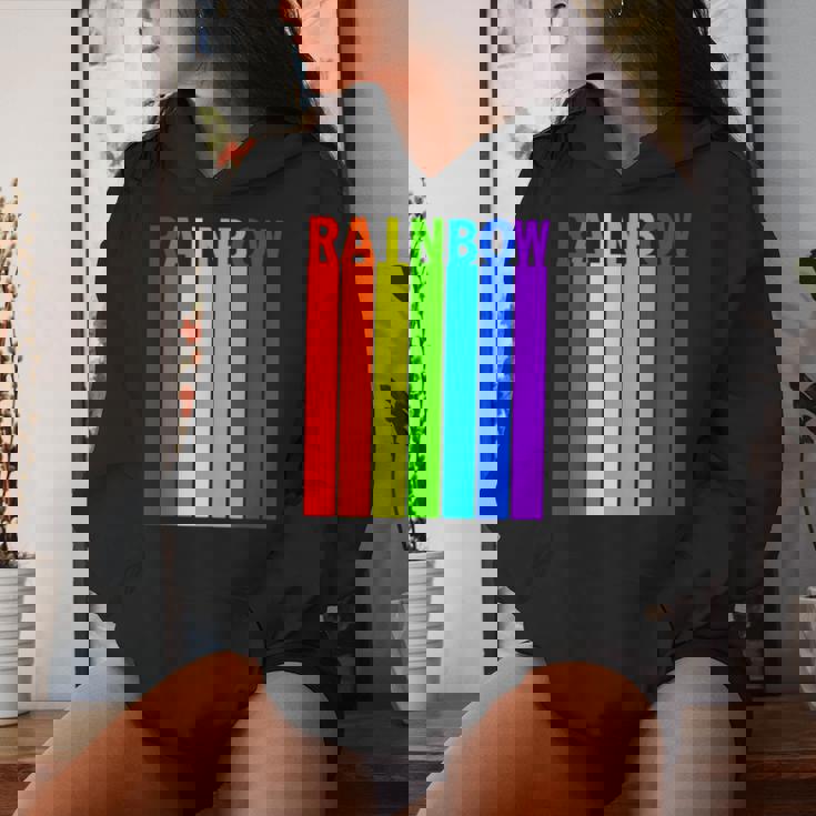 Rainbow レインボー《虹 カラー》【デザインアート】文字 7色 カラフル レディースパーカー 彼女への贈り物