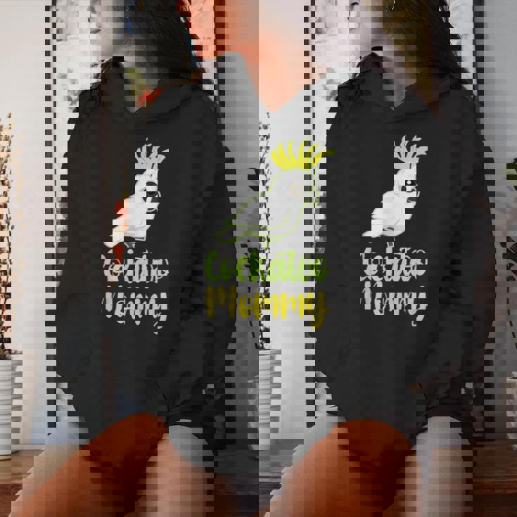 Retro Cockatoo Mother Mom Cockatoo Mommy Cockatiel レディースパーカー 彼女への贈り物