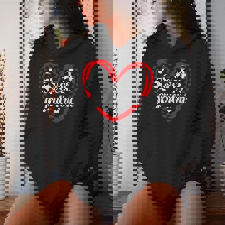 Soccer Grandma Heart Grandma Of A Soccer Player Grandmother Women Hoodie Gifts for Her