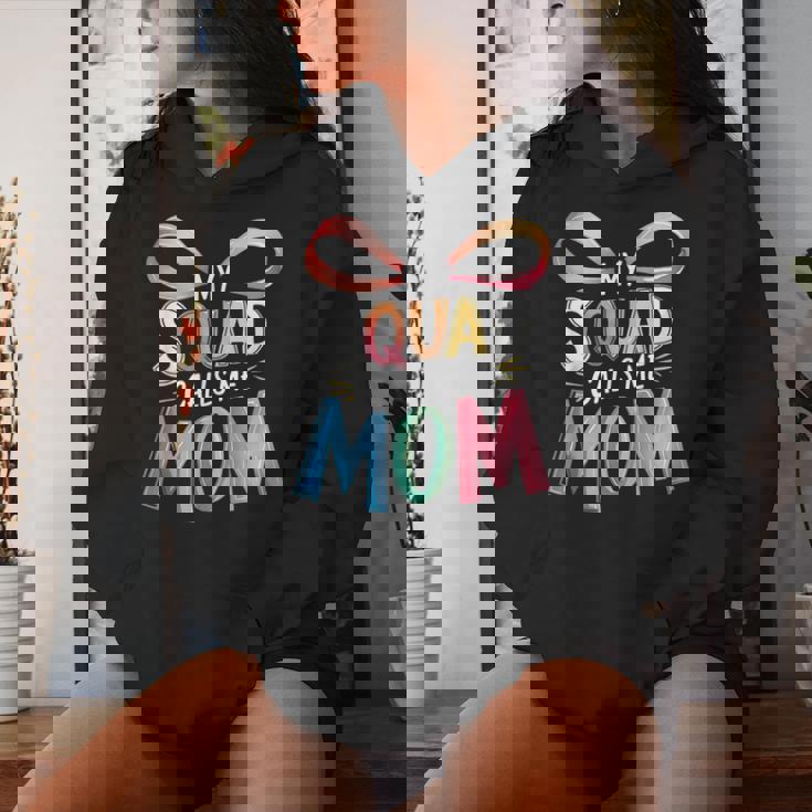 My Squad Calls Me Mom Mama Mother's Day Big Coquette Bow Women Hoodie Gifts for Her