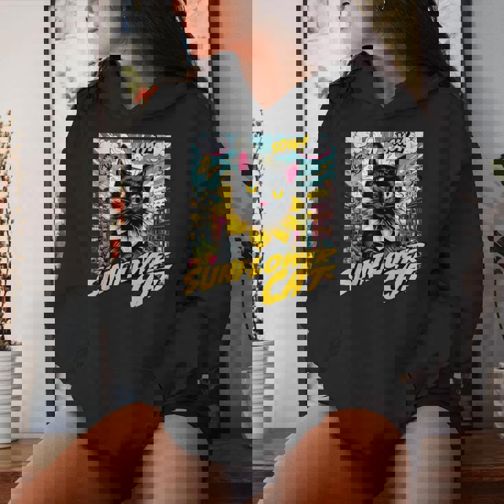 Sunflower Cat 黒猫 ひまわり 向日葵 アメコミ ネタアイテム レディースパーカー 彼女への贈り物