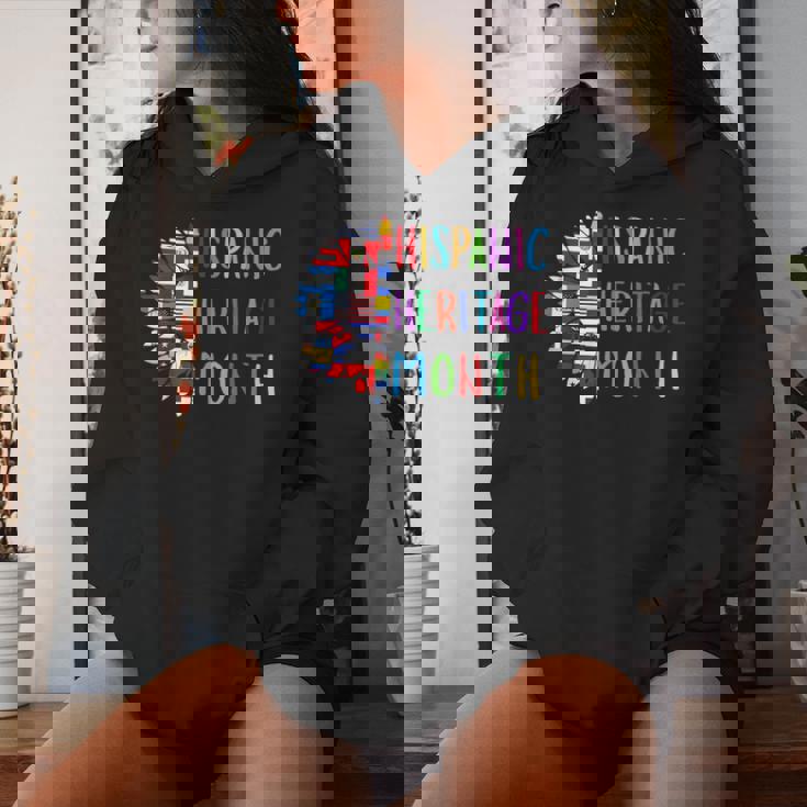 Sunflower Latino Countries Flags Hispanic Heritage Month Women Hoodie Gifts for Her