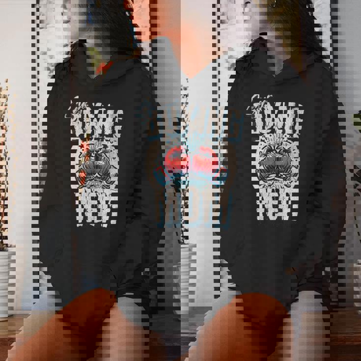 Uper Boxing Mom Guantes De Boxeo Y Boxeadores De Apoyo Cuello Sudadera con capucha para mujer Regalos para ella
