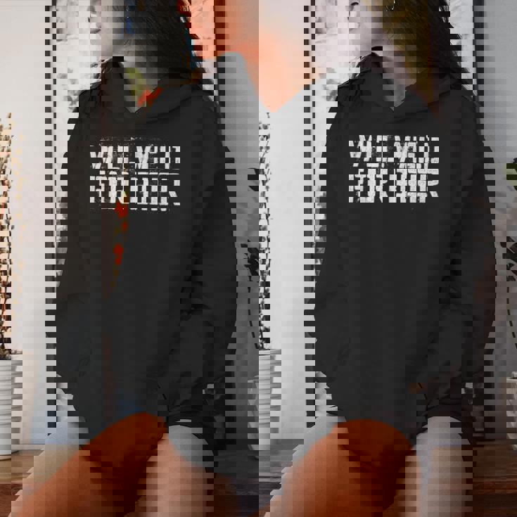 Will Weld For Beer 溶接シャツ レディースパーカー 彼女への贈り物