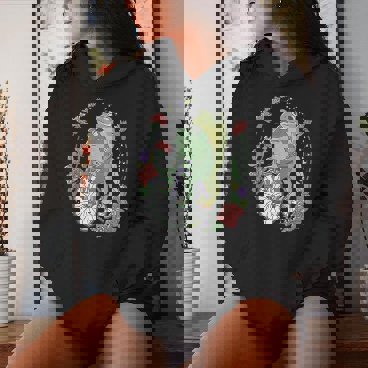 かわいい カエル 自転車 花 カワイイ 美的 気まぐれなロマンチック レディースパーカー 彼女への贈り物