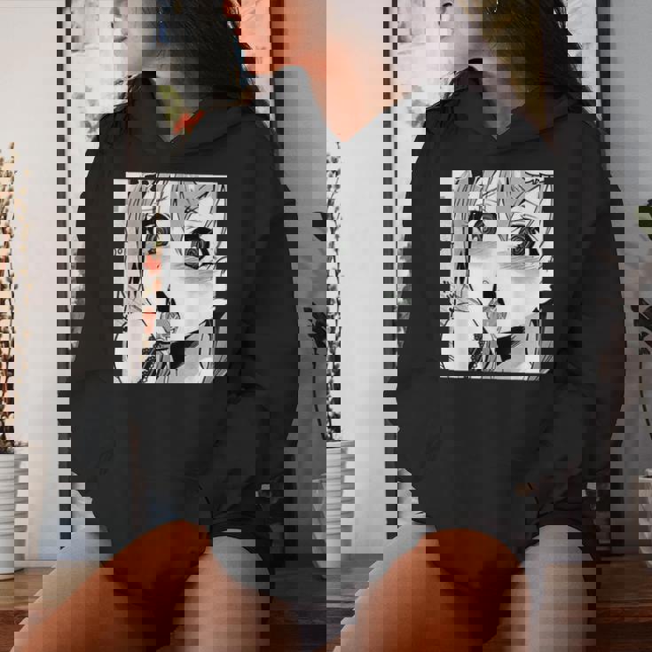 かわいいアヘ顔 アニメ 女の子 オタクウィーブ ラブ ビッグアイズ ドリップ レディースパーカー 彼女への贈り物