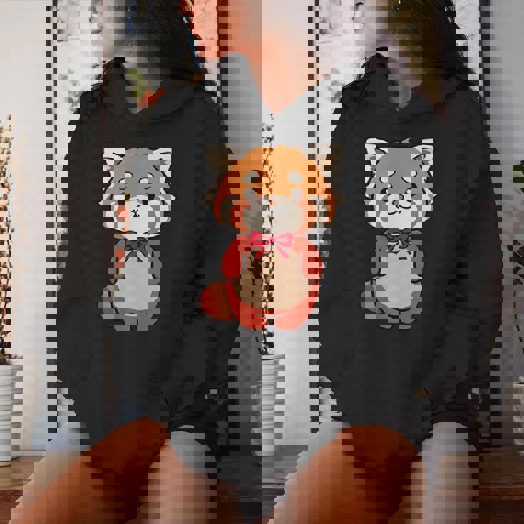 かわいいレッサーパンダ蝶ネクタイ かわいい動物園 日帰り旅行 男の子 女の子 キッズ レディースパーカー 彼女への贈り物