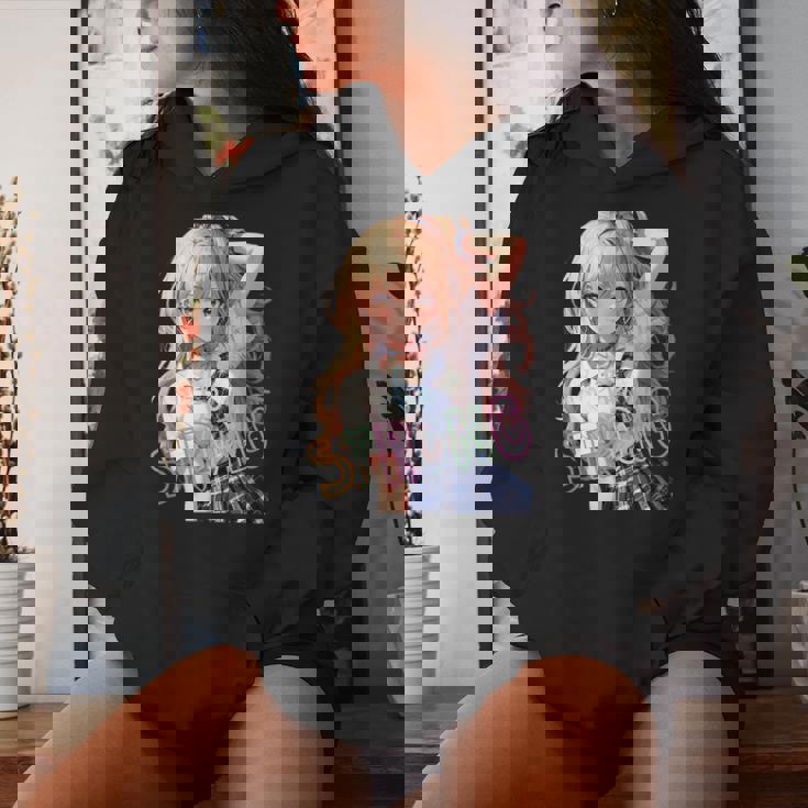 アニメ風イラスト ギャル 最強 可愛い女の子 レディースパーカー 彼女への贈り物