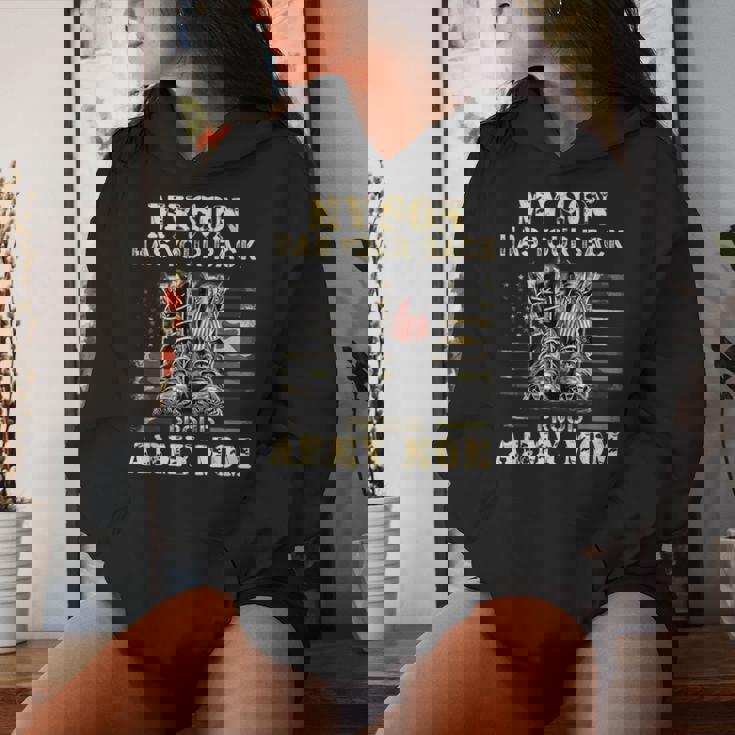 メンズ アメリカ国旗デザイン Myon Has Your Back Proud Army Mom レディースパーカー 彼女への贈り物