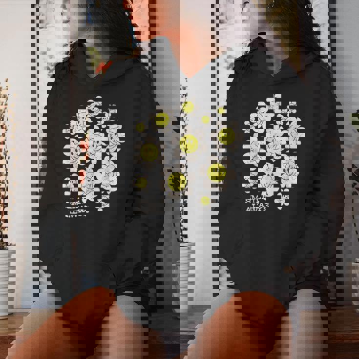 イエロー スマイル 顔 花mile Always キッズ 幼児 女の子 レディースパーカー 彼女への贈り物