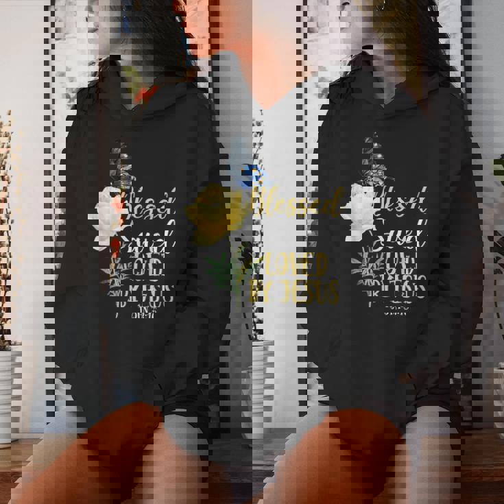 キリスト教聖書の言葉 蝶 バラの花 ヨハネ3 レディースパーカー 彼女への贈り物