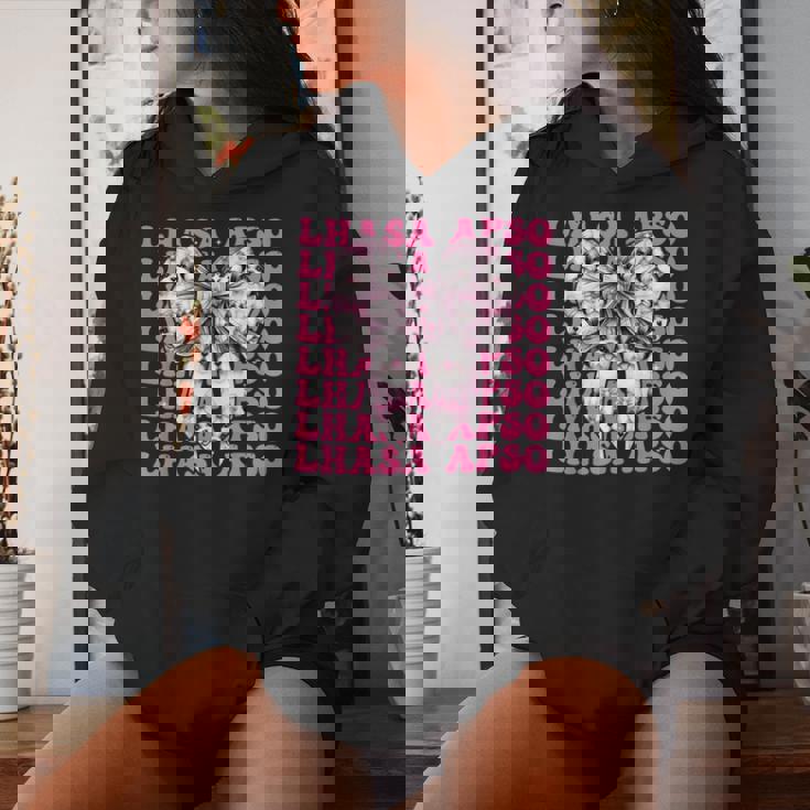 コケットボウ ラサ・アプソ 犬 女の子 ママ 母の日 ピンク レディースパーカー 彼女への贈り物