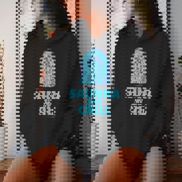 サウナ好き サウナアンドチル おもしろ 男性 女性 ユニセックス シンプル おしゃれ レディースパーカー 彼女への贈り物