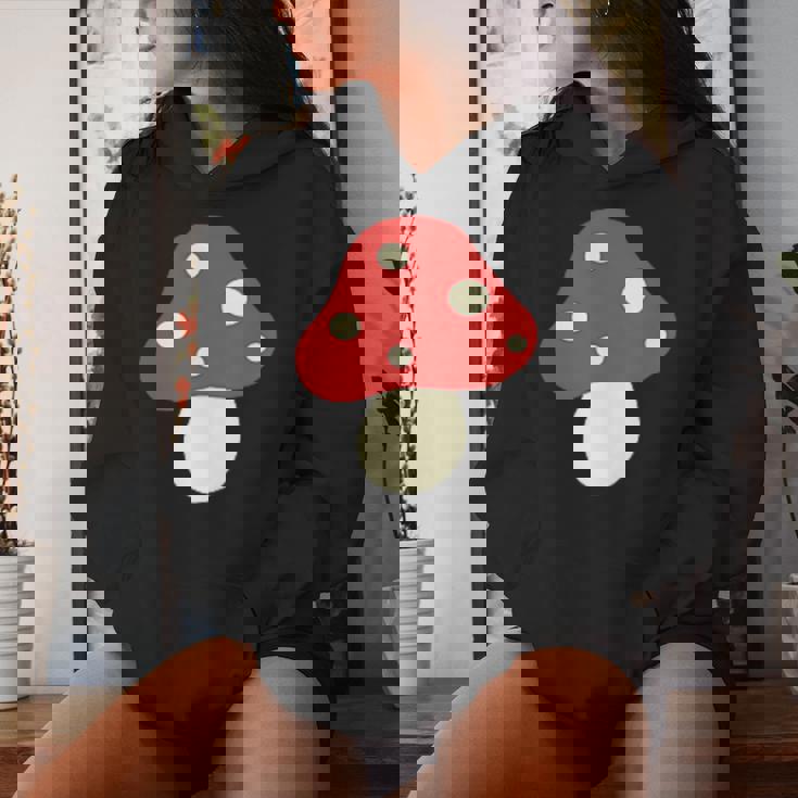 シンプルでキュートなキノコのグラフィック Cute Mushroom レディースパーカー 彼女への贈り物