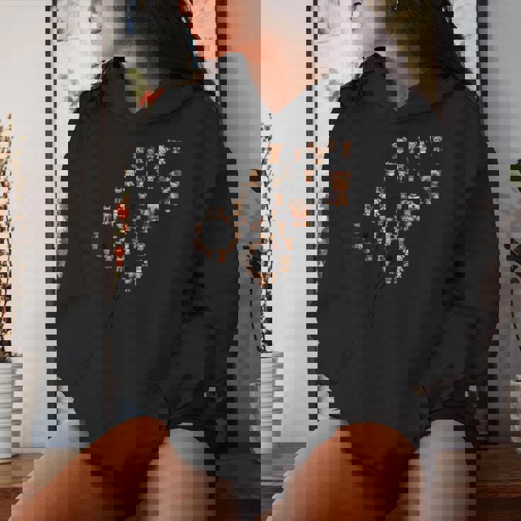 タンポポ ヨークシャー テリアの花、花のヨーキー ツリー レディースパーカー 彼女への贈り物