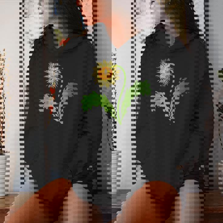 ダンディライオン タンポポ 黄色い花 ライオンの頭 レディースパーカー 彼女への贈り物