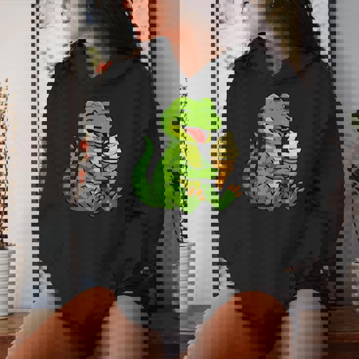 トカゲ アイスクリーム 動物園 動物好き カワイイ 男の子 女の子 キッズ レディースパーカー 彼女への贈り物