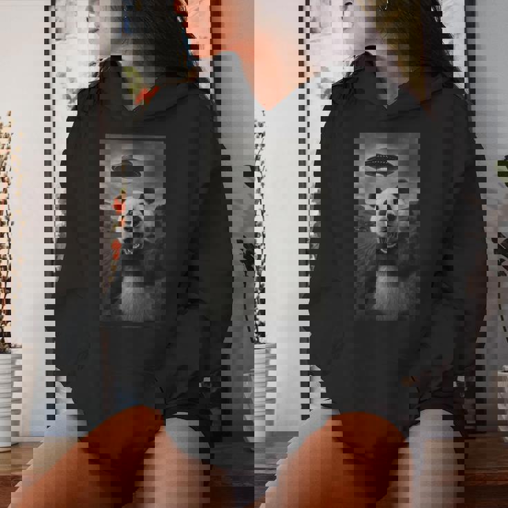 パンダ セルフィー エイリアン Ufo 面白い 男の子 男性 女性 キッズ レディースパーカー 彼女への贈り物