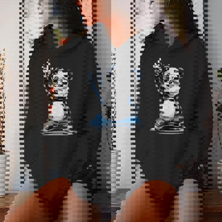 パンダ 熊 ロック 音楽 男性 子供 女性 面白い パンダ レディースパーカー 彼女への贈り物