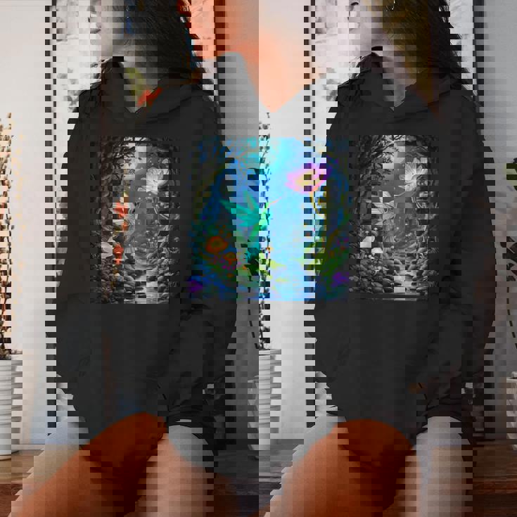 ファンタジー グリーン 鳥 花 レディースパーカー 彼女への贈り物