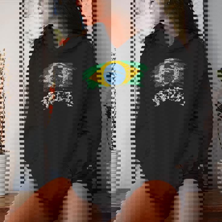 ブラジルの国旗 アンティーク調 ラテン 男性 女性 キッズ ブラジル レディースパーカー 彼女への贈り物