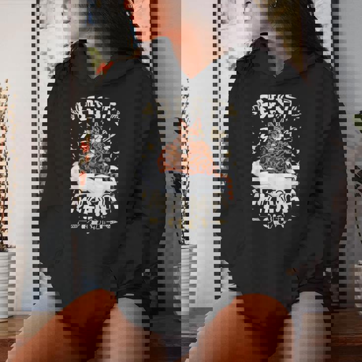 ベンガル猫のお母さんと子猫、母の日、お母さん レディースパーカー 彼女への贈り物