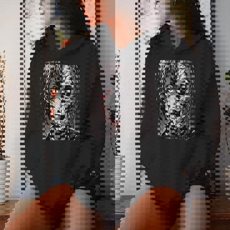 ホラー アニメ 漫画 日本 日本人 不気味 アニメ 女の子 レディースパーカー 彼女への贈り物