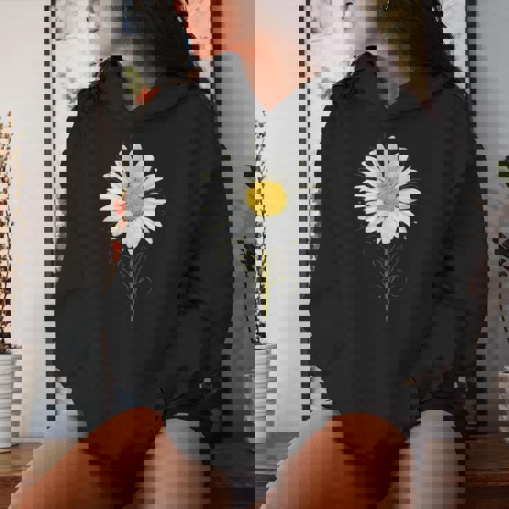 マーガレット ミクストメディア 美しい夏の花 ボタニカルアート レディースパーカー 彼女への贈り物