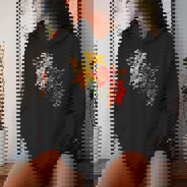 ユリの花 恋人の日 ユリ ホームフラワー ガーデンデザイン レディースパーカー 彼女への贈り物