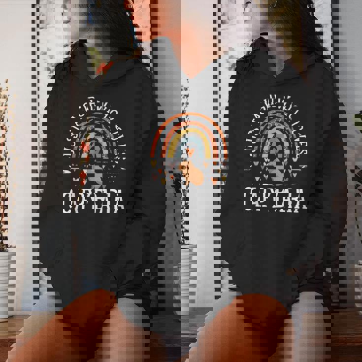 レインボー カピバラシャツ ガールズ Just A Girl Who Loves Capybara レディースパーカー 彼女への贈り物