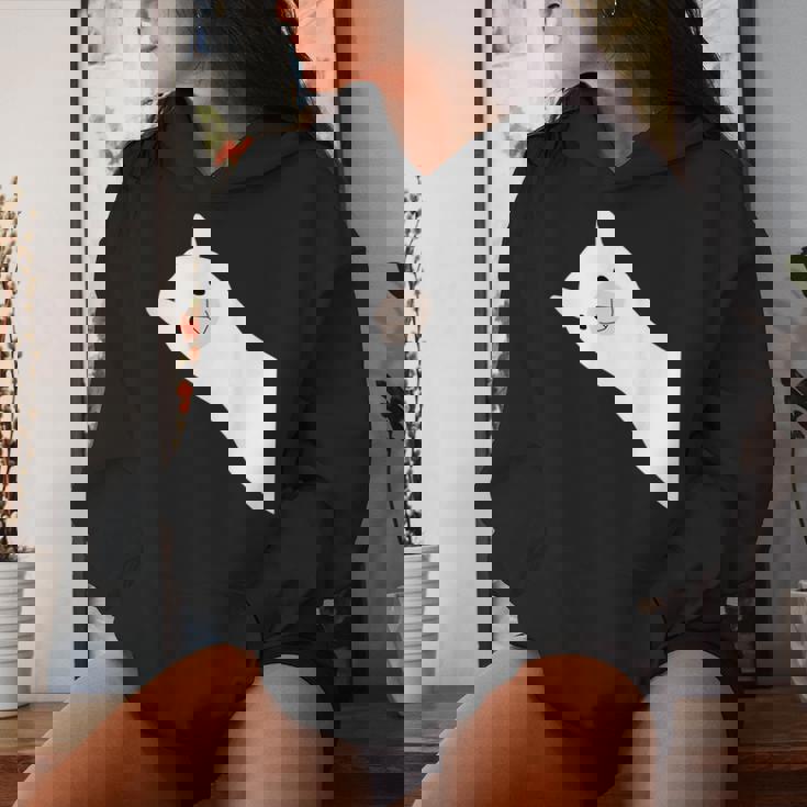 レトロ、ラマ、アルパカのデザイン。男性、女性、子供用。 レディースパーカー 彼女への贈り物