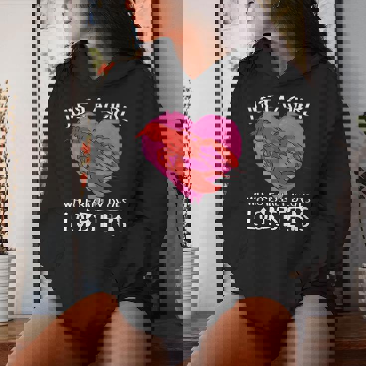 ロブスターが大好きな女の子です。ザリガニ ロブスター レディースパーカー 彼女への贈り物