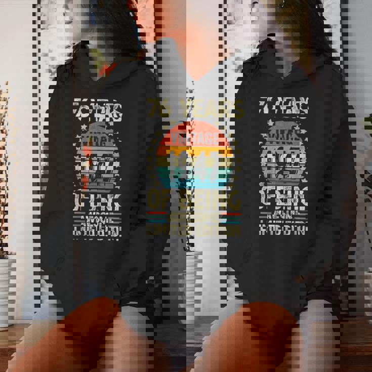 ヴィンテージ 1947 76 歳男性女性面白い誕生日アパレル レディースパーカー 彼女への贈り物