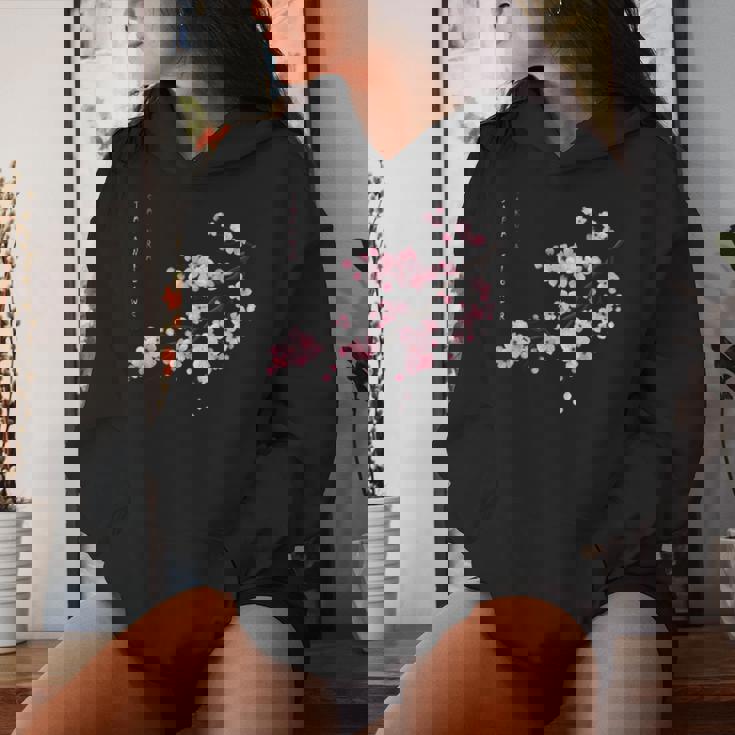 ヴィンテージ桜 日本の桜の花グラフィカルアート レディースパーカー 彼女への贈り物