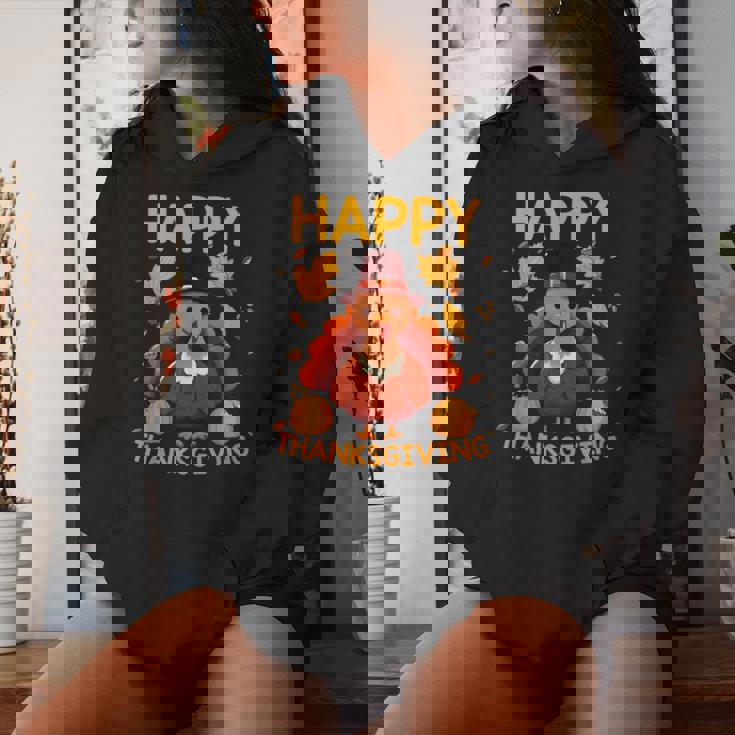 七面鳥の日ファミリーディナーとハッピー感謝祭の男性女性。 レディースパーカー 彼女への贈り物