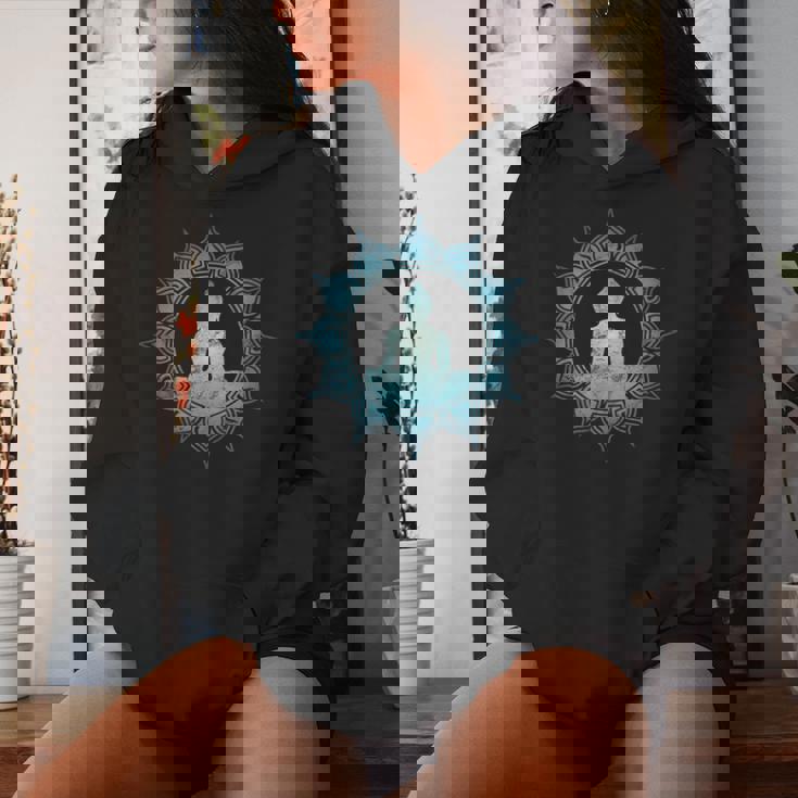 仏 瞑想 チャクラ 蓮の花 仏教 ヨガ レディースパーカー 彼女への贈り物