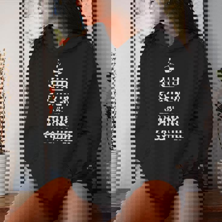 平静を保ち コーヒーを飲む Keep Calm And Drink Coffee レディースパーカー 彼女への贈り物